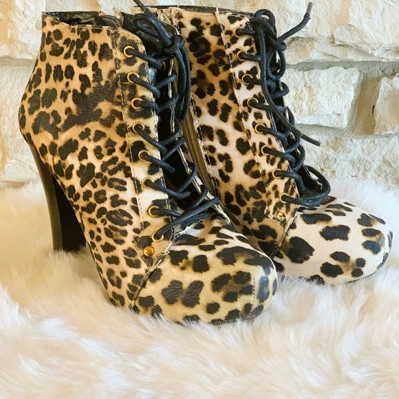 Charlotte Russe Leopard Print Boots - Picture 3 of 11